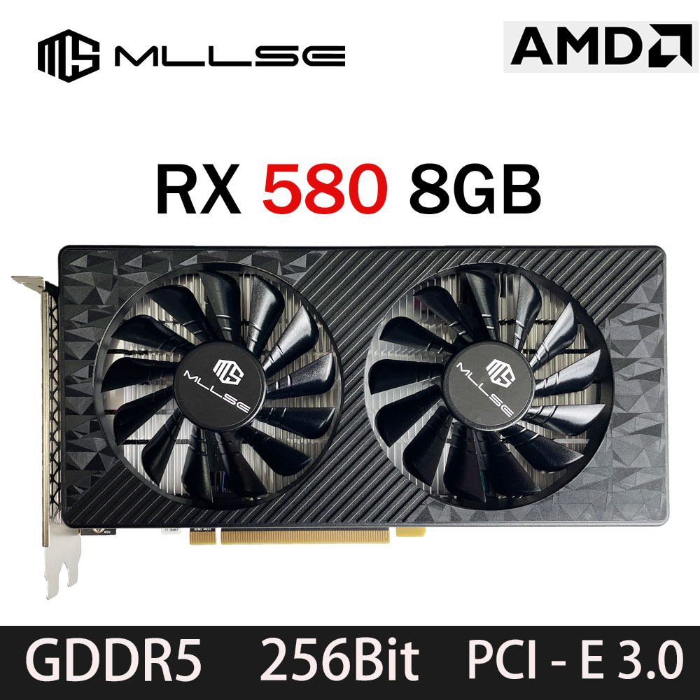 Rx 580 8Gb 2048Sp Gpu - Scheda grafica da gioco MLLSE AMD