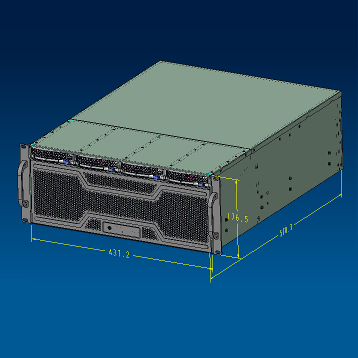 8 Gpu 4U Server Chassis - Rack 4U 4 alloggiamenti Hotswap Server
