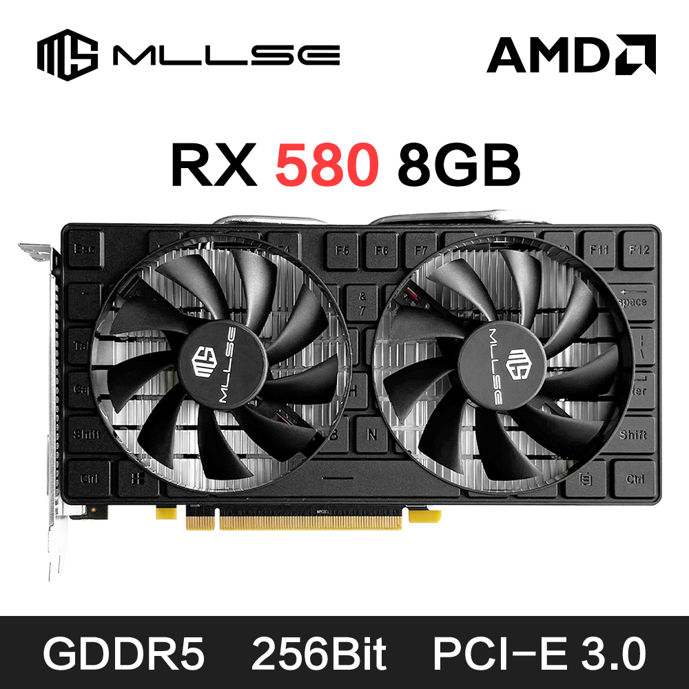 Rx 580 8Gb 2048Sp Gpu - Scheda Grafica da Gaming MLLSE AMD