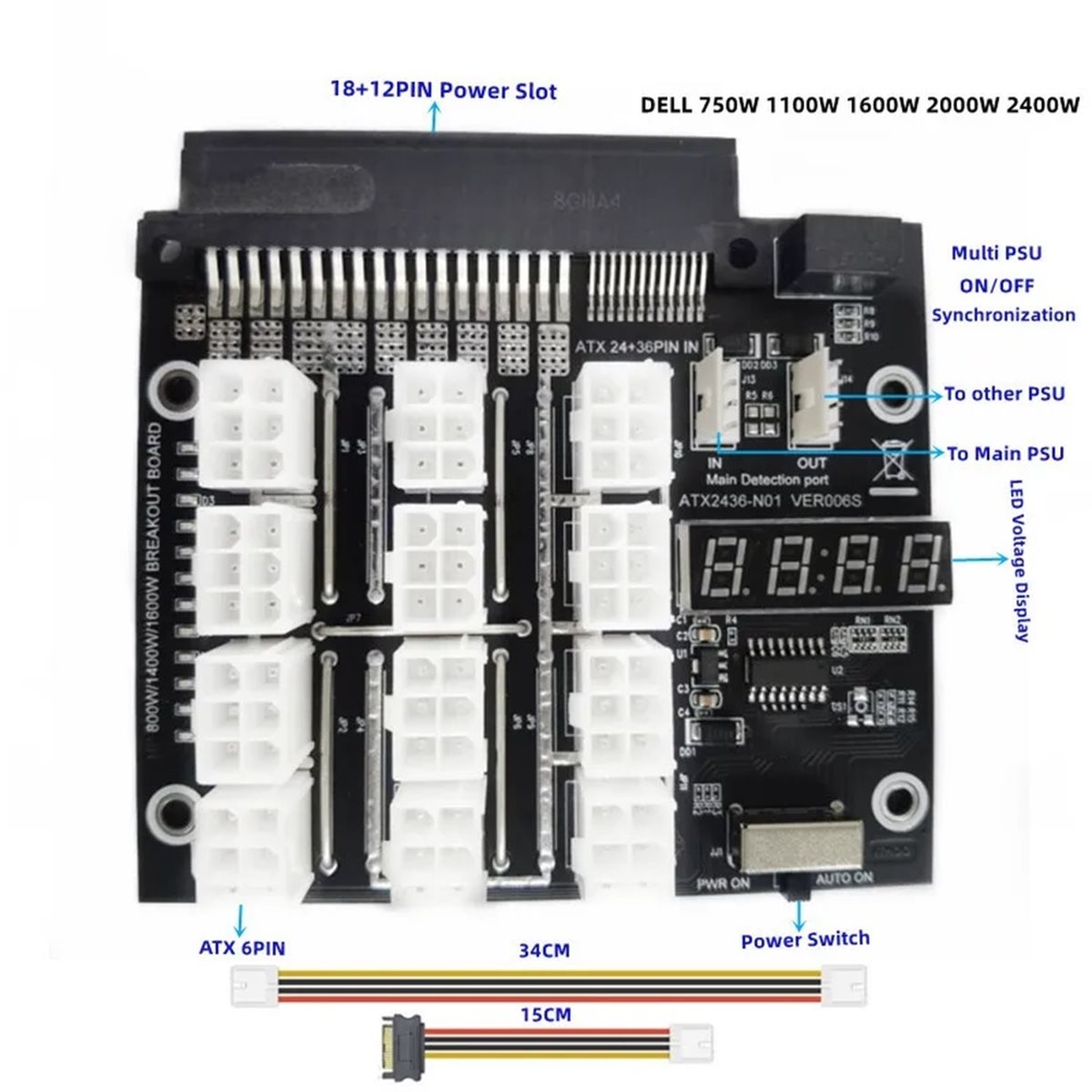 NUOVA SCHEDA DI SINTRONIZZAZIO - 2400W Server Psu Breakout Board recensione e prezzo